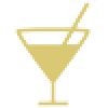 Yellow cocktail glass icon